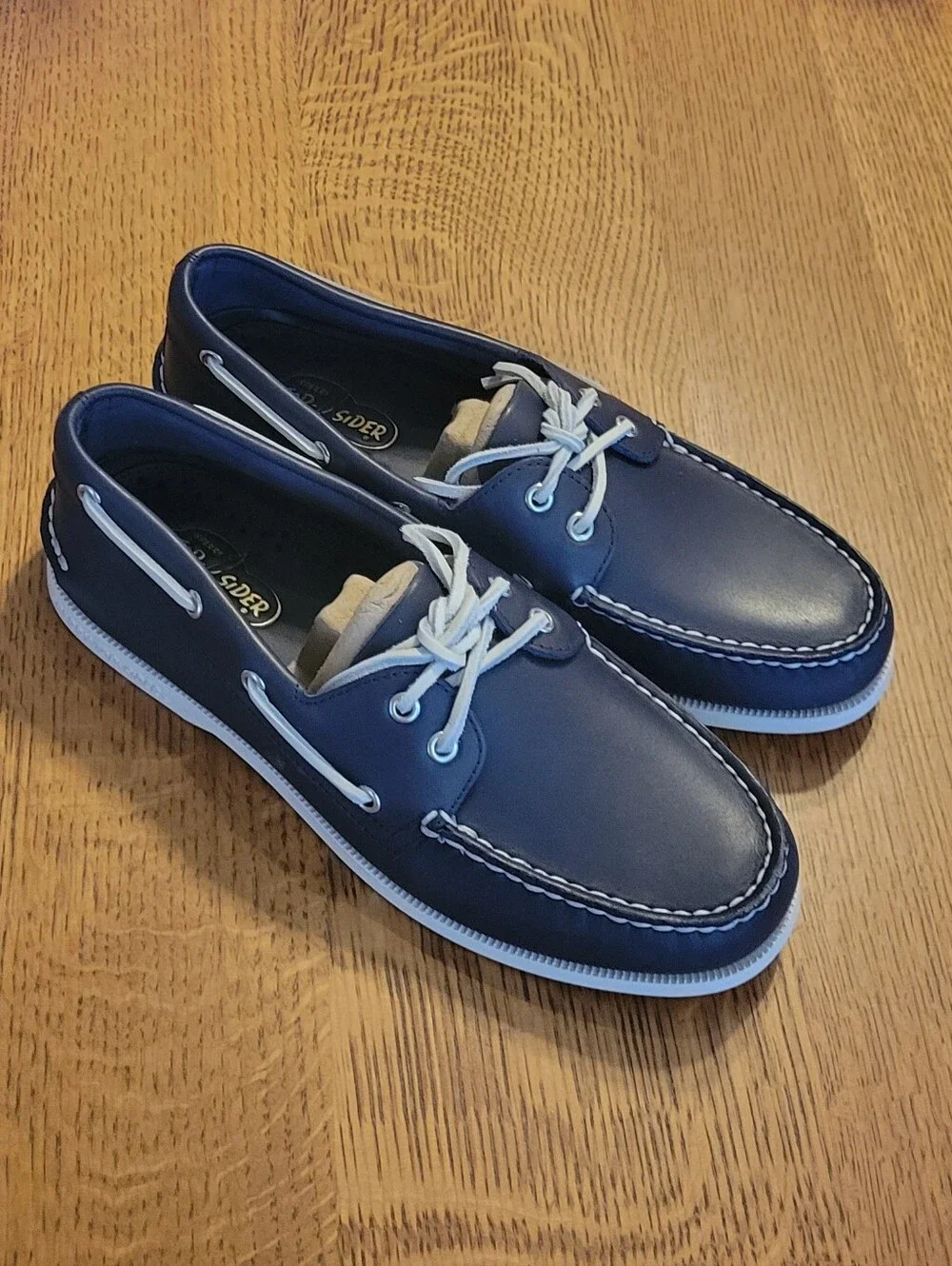 Sperry x J. Crew Authentic Original Leather Boat Shoes - navy, white
